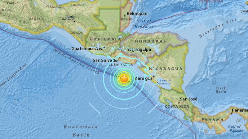 Earthquake shakes El Salvador, Honduras and Nicaragua, no damage reported