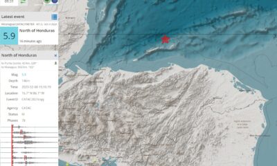 Honduras registra sismo de 5,9 grados de magnitud