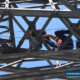 Guatemalan firefighters rescue man who drunkenly climbed an emblematic tower of the capital city