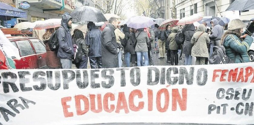 Teachers go on strike during the restart of classes in Uruguay
