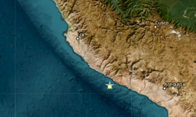 Se registran dos sismos de magnitud 5,4 y 4,7 en Arequipa, Perú
