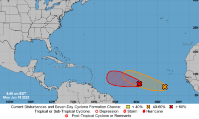 Tropical Depression Three formed in the central Atlantic Ocean