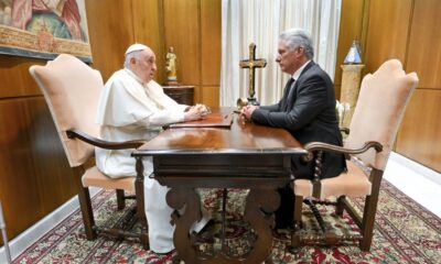 President of Cuba meets with Pope Francis at the Vatican