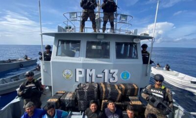 Fuerza Naval incauta una tonelada de cocaína y captura a 3 ecuatorianos y 3 mexicanos