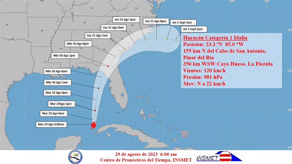 Idalia se fortalece y se convierte en huracán categoría uno mientras avanza al Norte