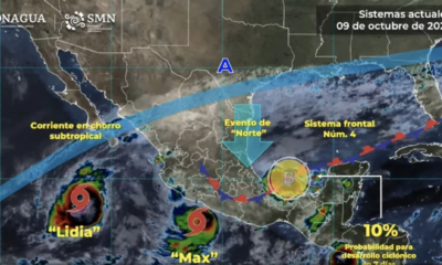 México bajo amenaza de dos sistemas tropicales: Max y Lidia