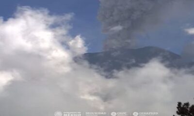 Mexico's Popocatepetl volcano spews incandescent material