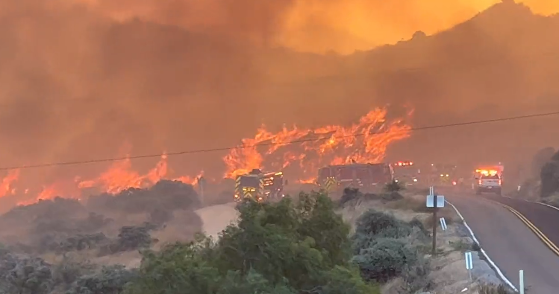 Thousands evacuated due to a fire in California
